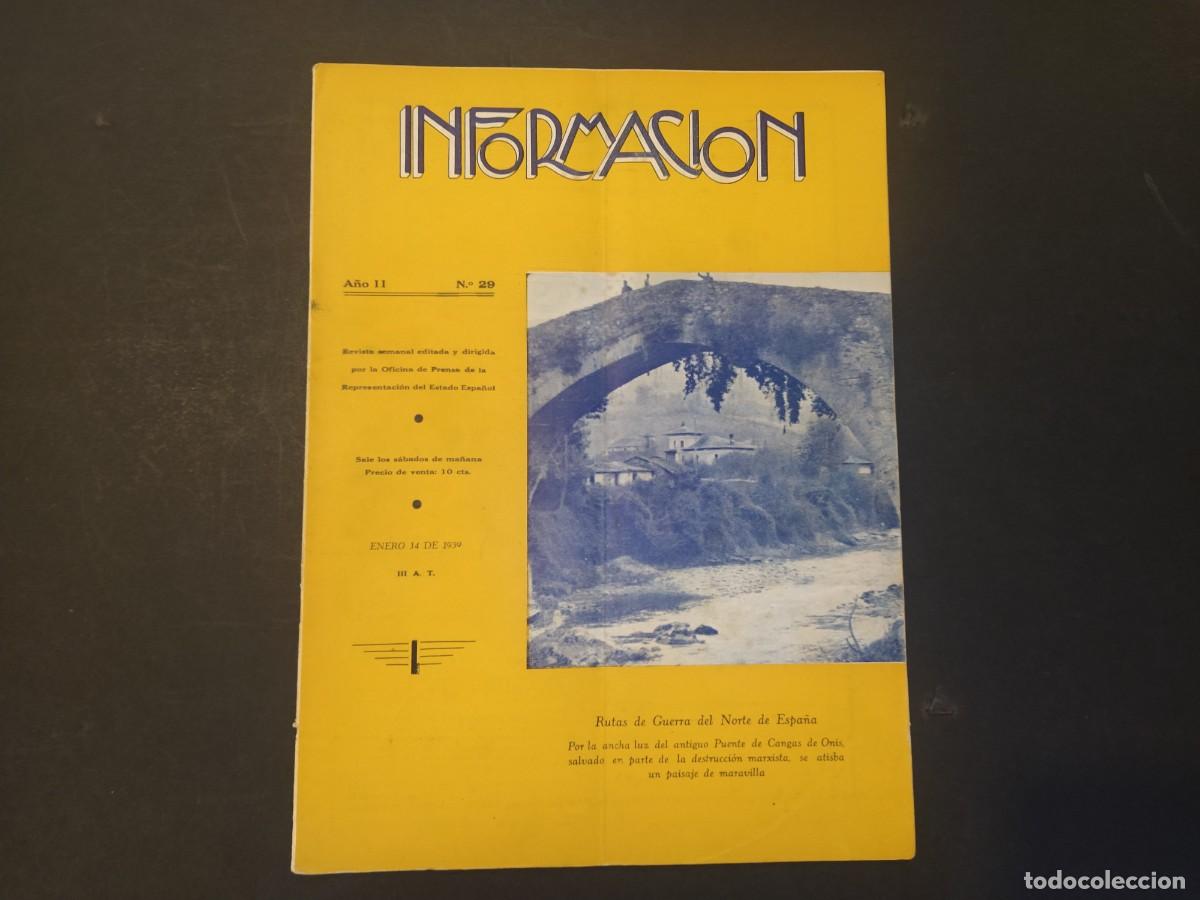 Collezionismo di Riviste e Giornali: GUERRA CIVIL-INFORMACION-NUMERO 29-A&Ntilde;O 1939-REVISTA SOBRE ESPA&Ntilde;A EDITADA EN MONTEVIDEO-(V-24.450)