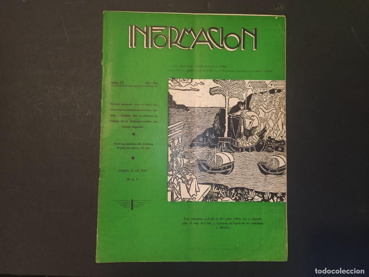 Collezionismo di Riviste e Giornali: GUERRA CIVIL-INFORMACION-NUMERO 30-A&Ntilde;O 1939-REVISTA SOBRE ESPA&Ntilde;A EDITADA EN MONTEVIDEO-(V-24.451)