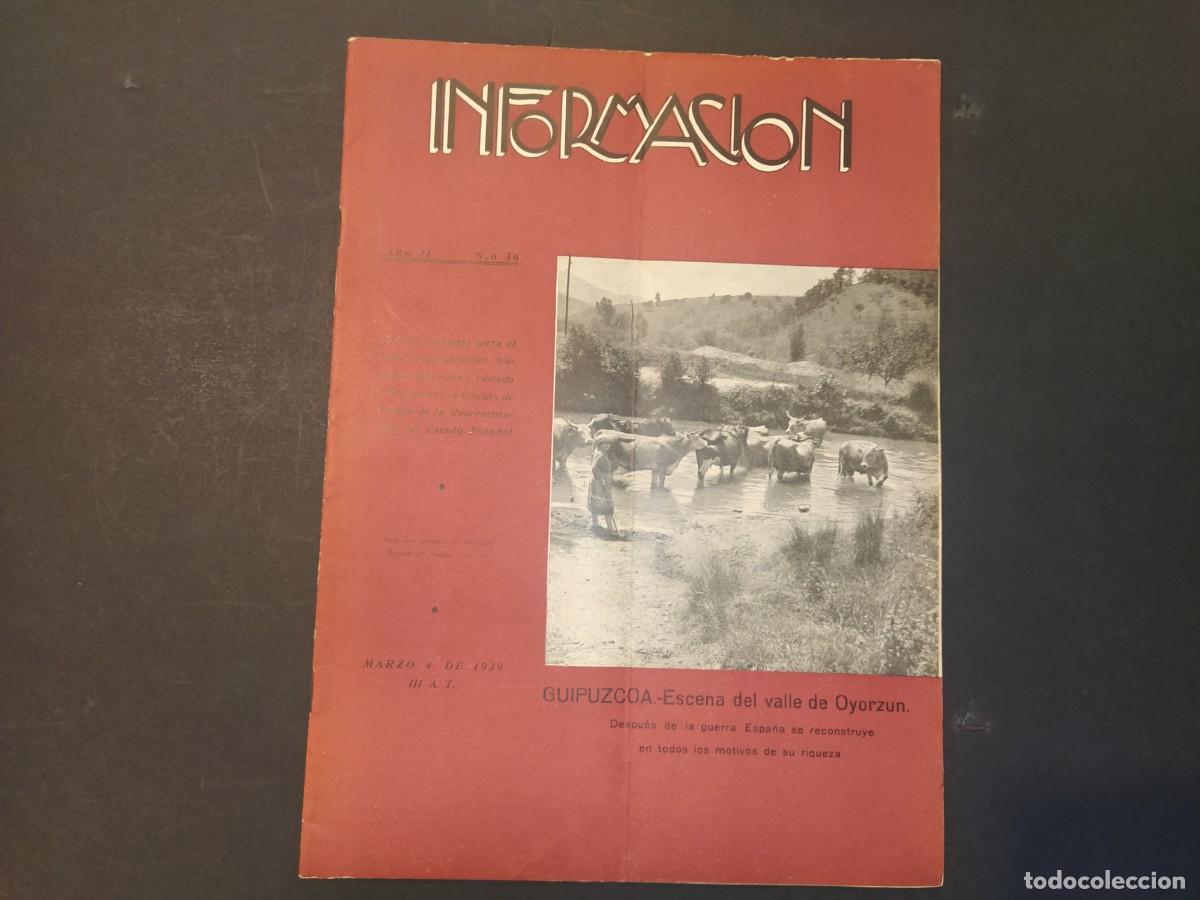 Collection Magazines and Newspapers: GUERRA CIVIL-INFORMACION-NUMERO 36-A&Ntilde;O 1939-REVISTA SOBRE ESPA&Ntilde;A EDITADA EN MONTEVIDEO-(V-24.452)