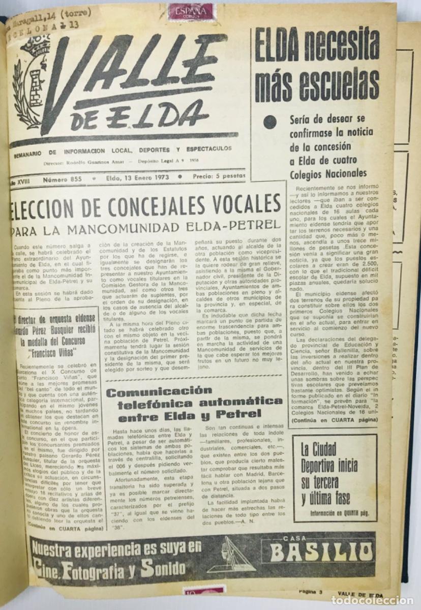 Coleccionismo de revistas y peri&oacute;dicos: Valle de Elda. VALENCIA. Semanario de informaci&oacute;n. 1973