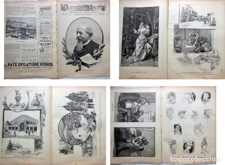 Coleccionismo de Revistas y Peri&oacute;dicos: LA ILUSTRACI&Oacute;N IB&Eacute;RICA. 22 junio 1889. Historia de los sombreros. Camus. Dover.