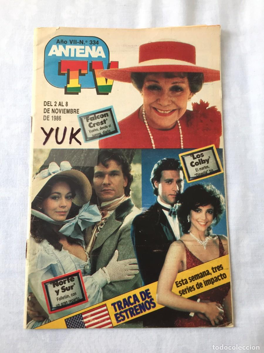 Coleccionismo de Revistas y Peri&oacute;dicos: REVISTA ANTENA TV ~ N&ordm; 334 ~NOV 1986 ~ Snorkels Candy Droids (Star Wars)- Norte y sur - Falcon Crest