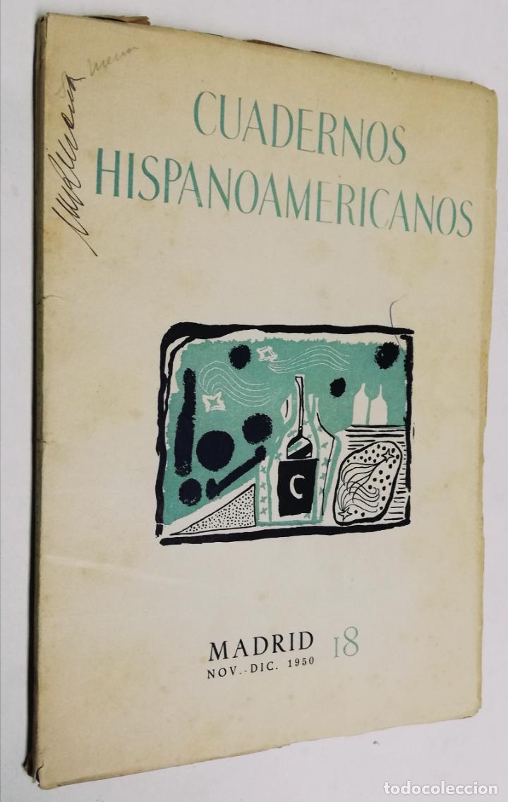 Coleccionismo de revistas y peri&oacute;dicos: ANTIGUA REVISTA / OLD MAGAZINE: CUADERNOS HISPANOAMERICANOS N&ordm;18 NOV-DIC 1950