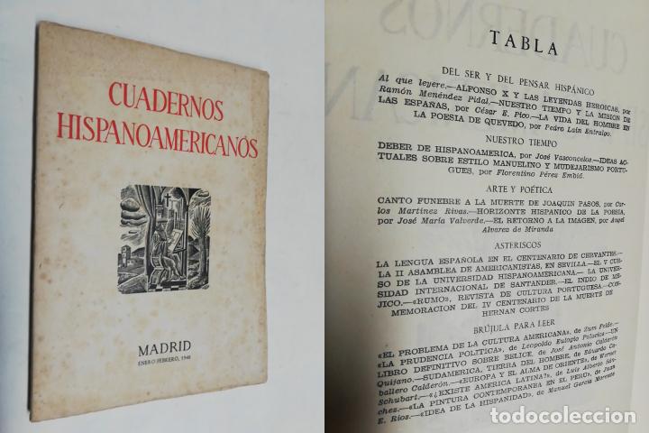 Coleccionismo de revistas y peri&oacute;dicos: ANTIGUA REVISTA / OLD MAGAZINE: CUADERNOS HISPANOAMERICANOS N&ordm;1 ENERO-FEBRERO 1948