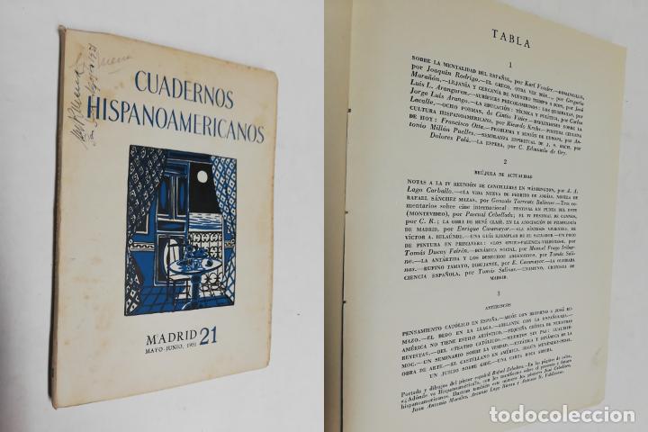 Coleccionismo de revistas y peri&oacute;dicos: ANTIGUA REVISTA / OLD MAGAZINE: CUADERNOS HISPANOAMERICANOS N&ordm;21 MAYO JUNIO 1951