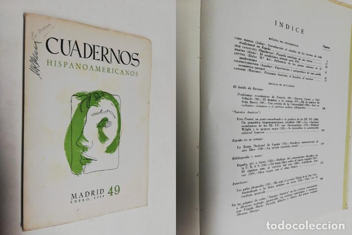 Coleccionismo de revistas y peri&oacute;dicos: ANTIGUA REVISTA / OLD MAGAZINE: CUADERNOS HISPANOAMERICANOS N&ordm;49 ENERO 1954