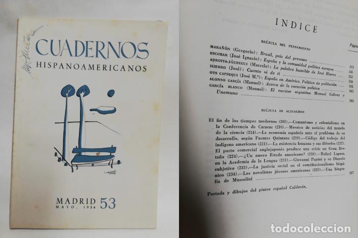 Coleccionismo de revistas y peri&oacute;dicos: ANTIGUA REVISTA / OLD MAGAZINE: CUADERNOS HISPANOAMERICANOS N&ordm;53 MAYO 1954