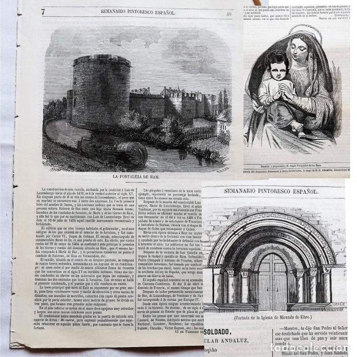 Coleccionismo de revistas y peri&oacute;dicos: SEMANARIO PINTORESCO ESPA&Ntilde;OL N&ordm; 7 1852: Ch&acirc;teau de Ham, Miranda de Ebro portada de la iglesia
