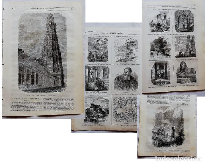 Coleccionismo de revistas y peri&oacute;dicos: SEMANARIO PINTORESCO ESPA&Ntilde;OL N&ordm; 11 1852: Torre de la pagoda de Jagrenatha, mitolog&iacute;a ilustrada