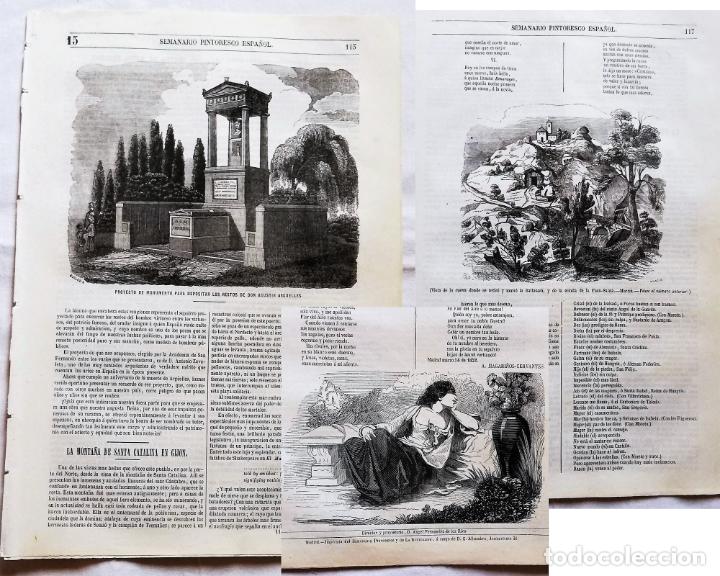Coleccionismo de revistas y peri&oacute;dicos: SEMANARIO PINTORESCO ESPA&Ntilde;OL N&ordm; 15 1852: Restos de Antonio Arg&uuml;elles, La Baltasara (cueva de c&oacute;mica)