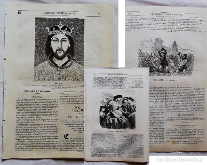 Coleccionismo de revistas y peri&oacute;dicos: SEMANARIO PINTORESCO ESPA&Ntilde;OL N&ordm; 16 1852: Retrato de Boabdil (1483), Las ranas de Sartilly, Viajero d