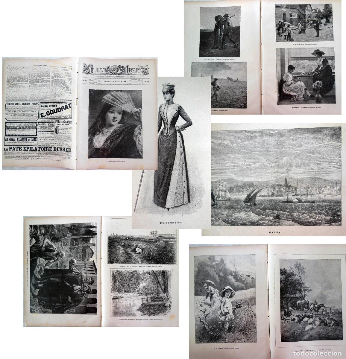 Coleccionismo de Revistas y Peri&oacute;dicos: LA ILUSTRACI&Oacute;N IB&Eacute;RICA. 14 diciembre 1889. Varna. Montevideo. Vista de Veracruz desde los M&eacute;danos