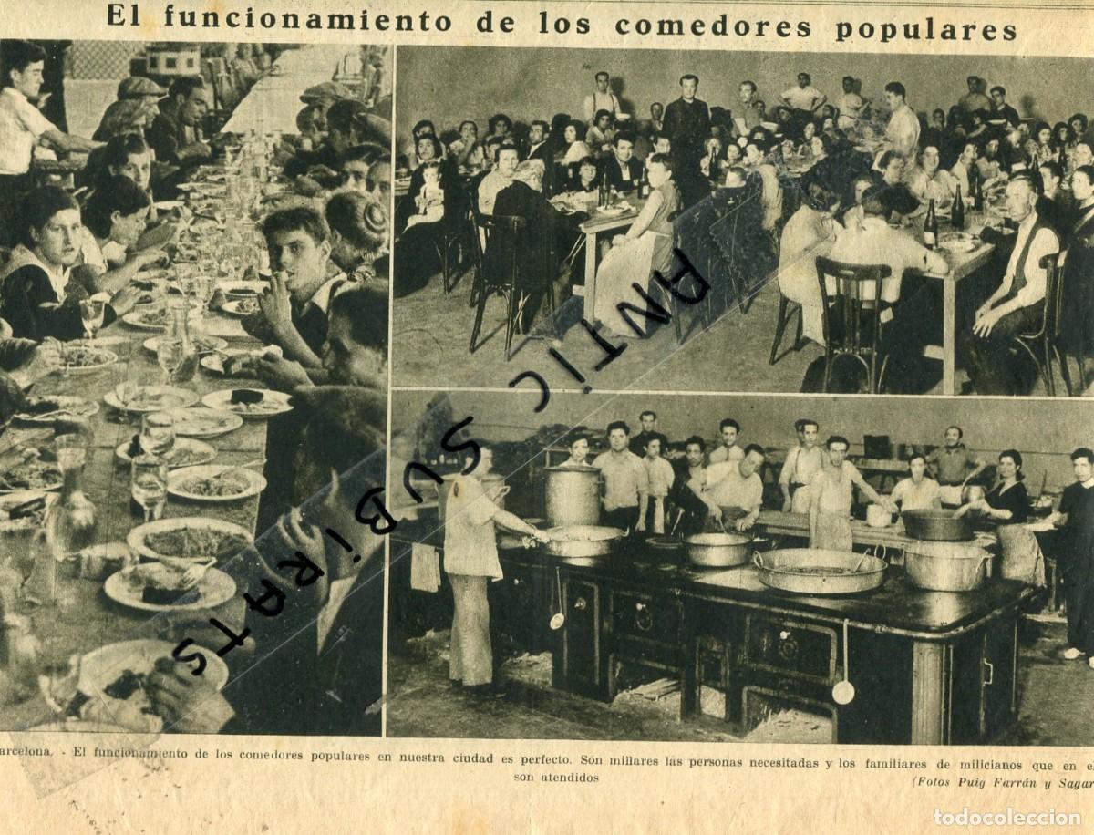 Colecionismo de Revistas e Jornais: VANGUARDIA A&Ntilde;O 1936 GUERRA CIVIL LOS COMEDORES POPULARES EN BARCELONA FOTOGRAFO PUIG FARRAN SAGARRA
