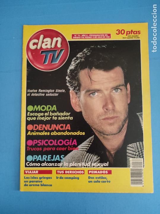Coleccionismo de Revistas y Peri&oacute;dicos: REVISTA CLAN TV N&ordm; 74 REMINGTON STEELE PAUL NEWMAN