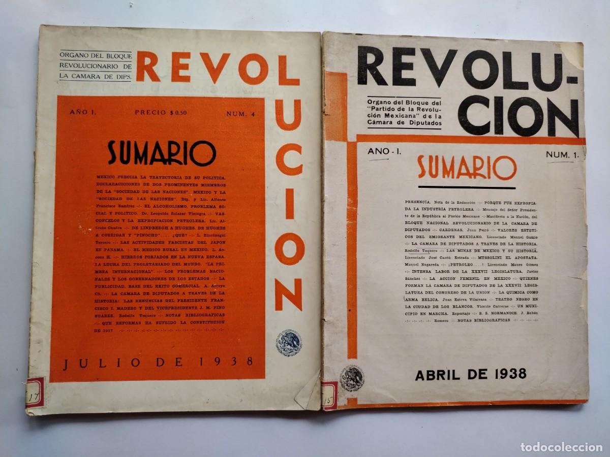 Coleccionismo de Revistas y Peri&oacute;dicos: REVISTA REVOLUCI&Oacute;N. &Oacute;RGANO DEL BLOQUE REVOLUCIONARIO... - 1938. A&Ntilde;O I N&ordm; I. A&Ntilde;O I N&ordm; 4. M&Eacute;XICO. PRM