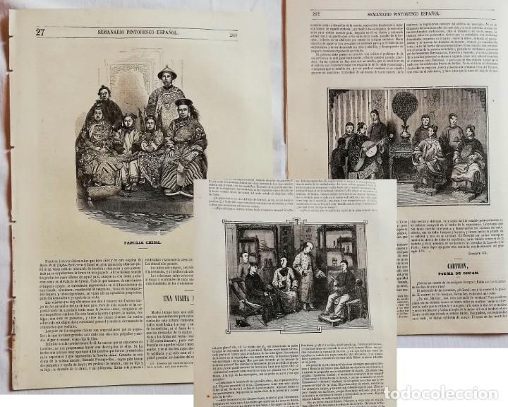 Coleccionismo de revistas y peri&oacute;dicos: SEMANARIO PINTORESCO ESPA&Ntilde;OL N&ordm; 27 1852: Grabados de familias Chinas