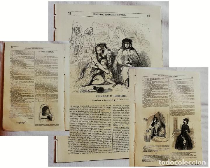 Coleccionismo de revistas y peri&oacute;dicos: SEMANARIO PINTORESCO ESPA&Ntilde;OL N&ordm; 34 1852: Fuga de madama Larochejaquelein