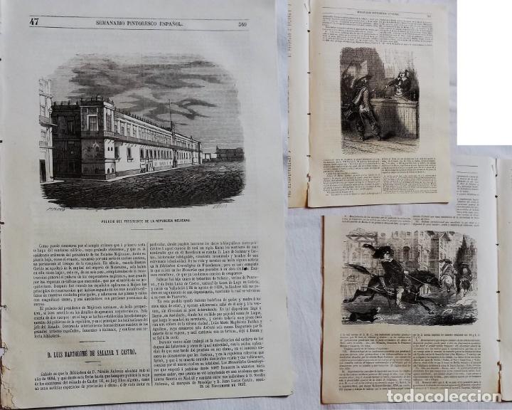 Coleccionismo de revistas y peri&oacute;dicos: SEMANARIO PINTORESCO ESPA&Ntilde;OL N&ordm;47 1852; Palacio presidente M&eacute;jico