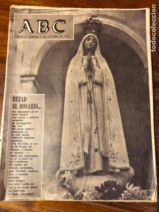Coleccionismo de revistas y peri&oacute;dicos: ABC SABADO 5 OCTUBRE 1974 SEVILLA, F&Agrave;TIMA