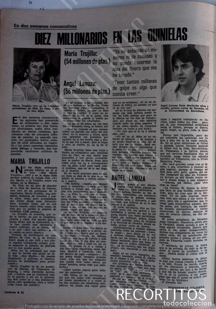Coleccionismo de Revistas y Peri&oacute;dicos: millonarios en las quinielas maria trujillo angel lanuza