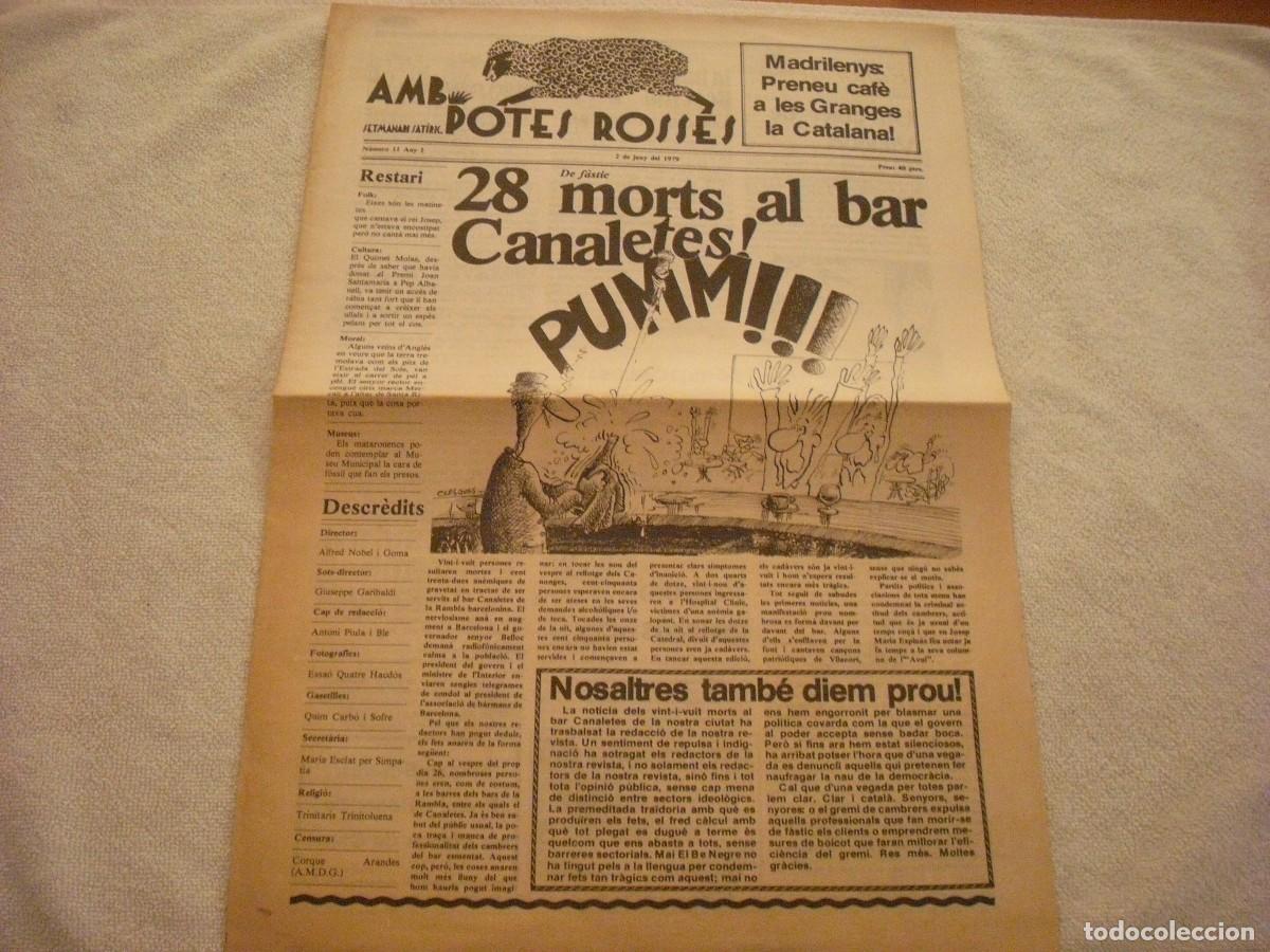 Collectionnisme de Revues et Journaux: AMB POTES ROSSES N. 11 , REVISTA SATIRICA . 2 DE JUNY 1979. EN CATALAN.