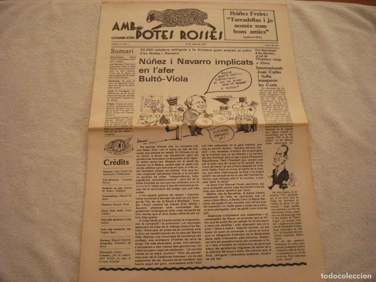 Collectionnisme de Revues et Journaux: AMB POTES ROSSES N. 9 , REVISTA SATIRICA . 18 DE MAIG 1979. EN CATALAN.