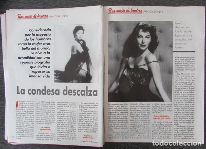 Coleccionismo de Revistas y Peri&oacute;dicos: RECORTE REVISTA DONA 15 1991 AVA GARDNER 7 P&Aacute;GS