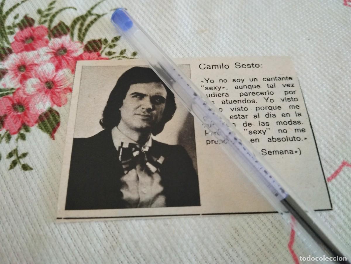 Coleccionismo de revistas y peri&oacute;dicos: CAMILO SESTO RECORTE REVISTA 1974