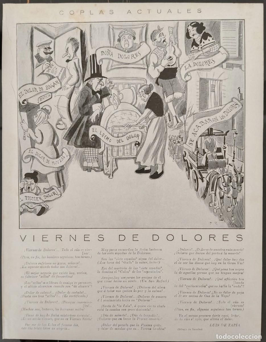 Coleccionismo de Revistas y Peri&oacute;dicos: Hoja revista nuevo mundo,1926, viernes de dolores, Luis de Tapia, la actualidad gr&aacute;fica