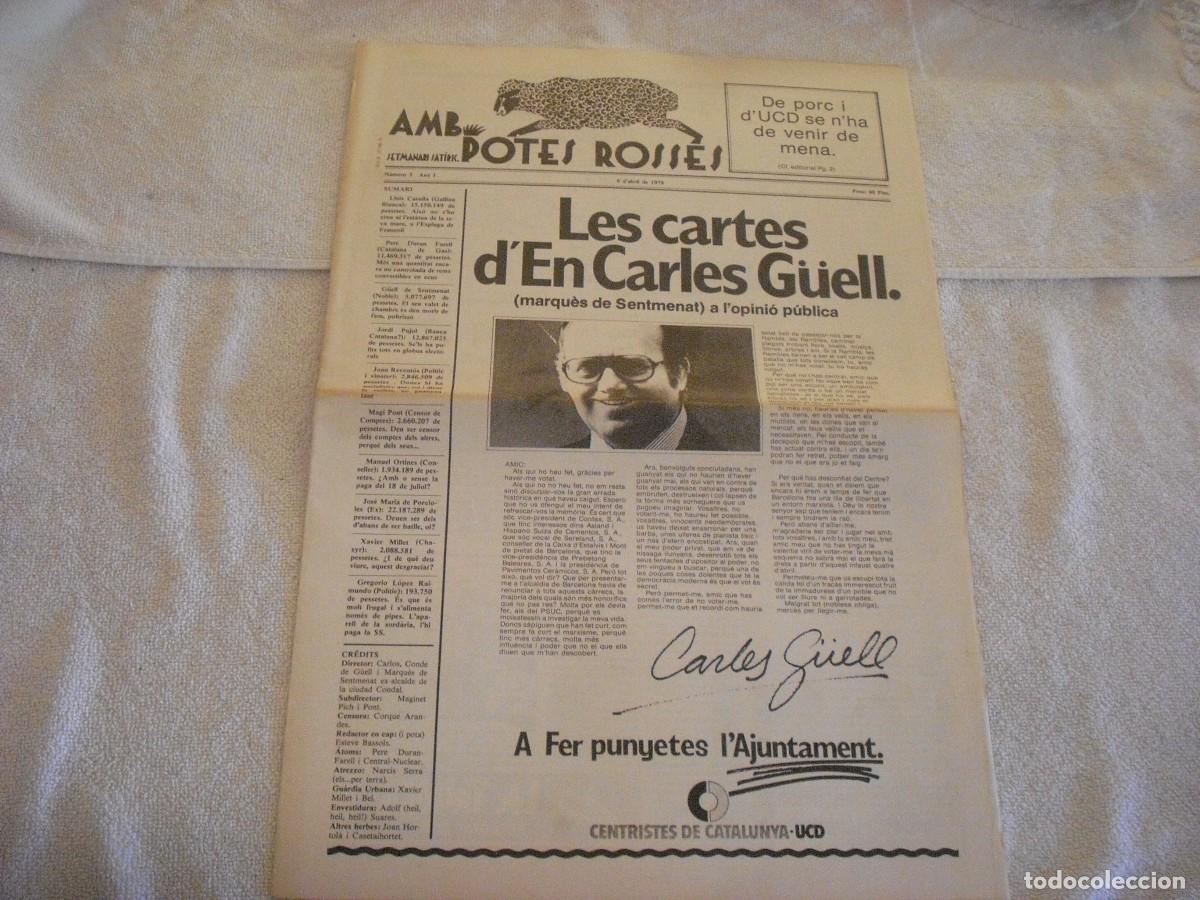 Coleccionismo de Revistas y Peri&oacute;dicos: AMB POTES ROSSES N. 3 , REVISTA SATIRICA . 6 D' ABRIL 1979. EN CATALAN.