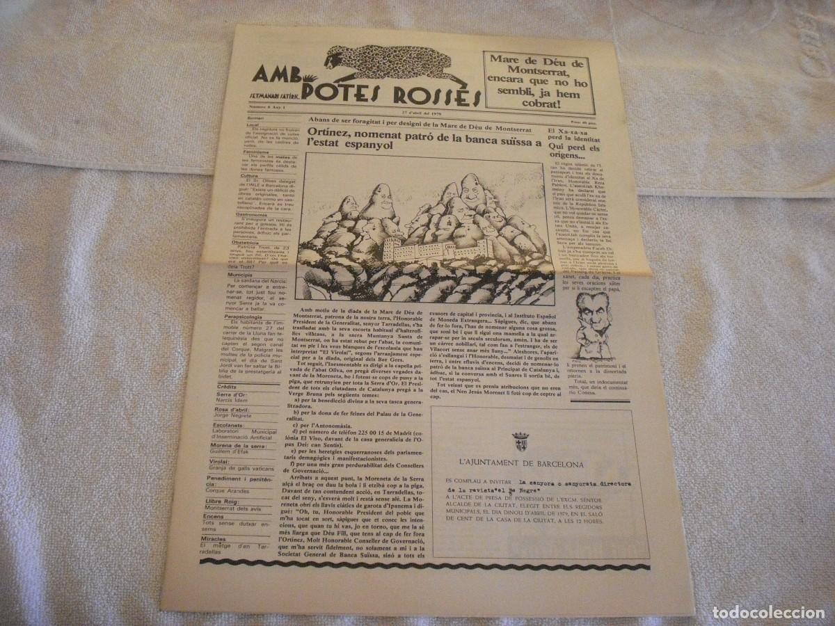 Collectionnisme de Revues et Journaux: AMB POTES ROSSES N. 6 , REVISTA SATIRICA . 27 D' ABRIL 1979. EN CATALAN.