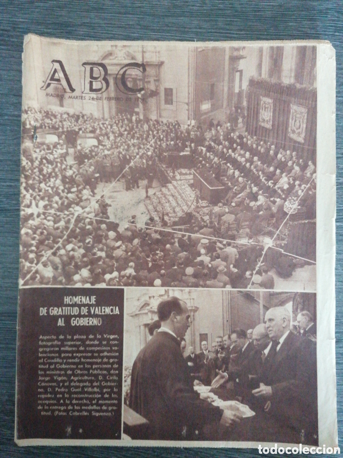 Coleccionismo de Revistas y Peri&oacute;dicos: DIARIO ABC, 24 FEBRERO DE 1959
