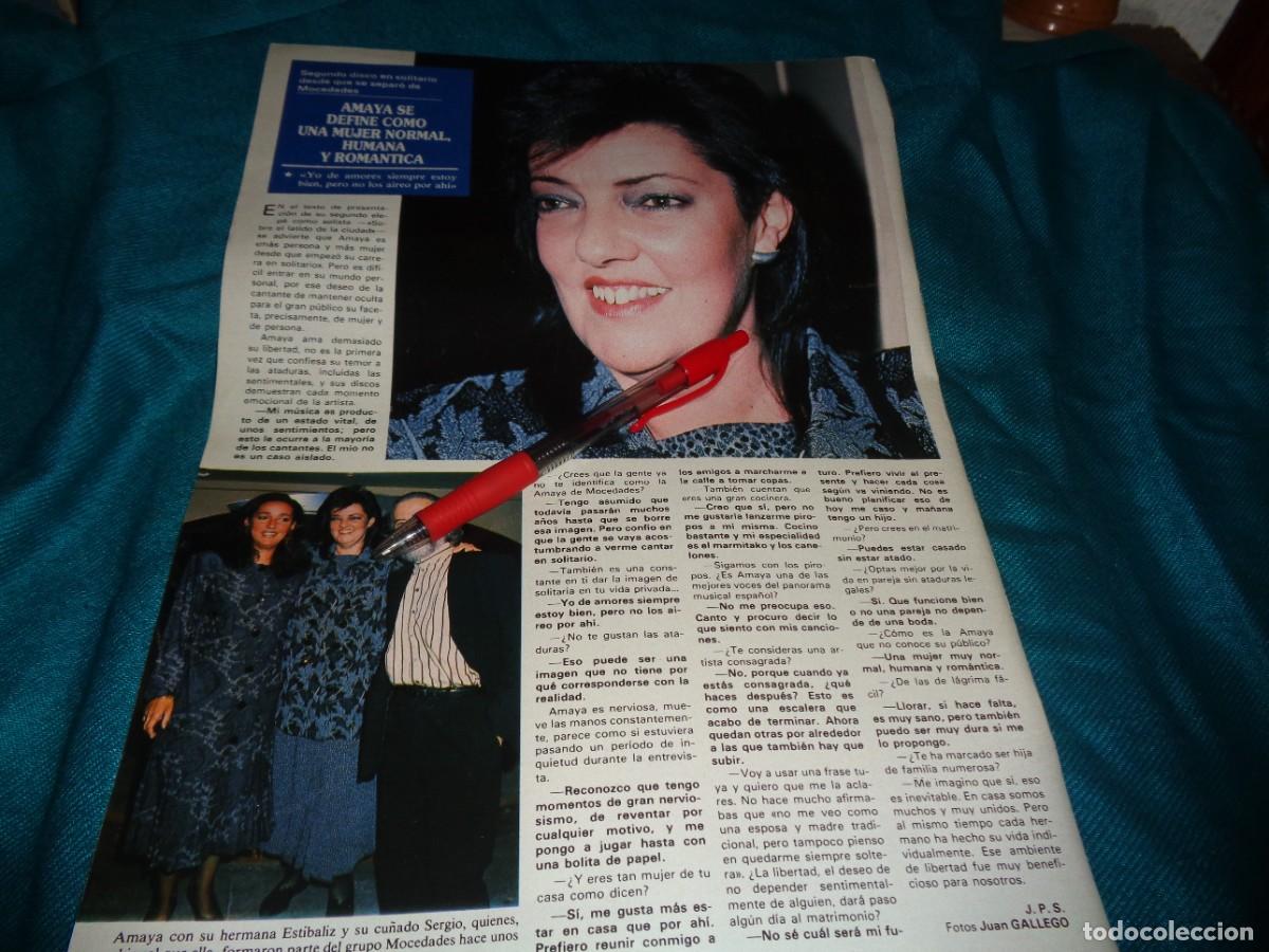 Coleccionismo de Revistas y Peri&oacute;dicos: RECORTE : AMAYA, DEL GRUPO MOCEDADES. SEMANA, MAYO 1988(#)