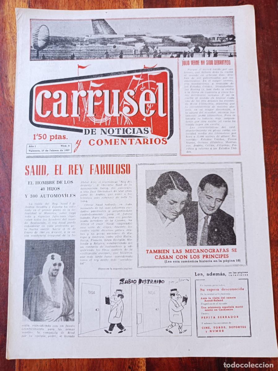 Collezionismo di Riviste e Giornali: PERI&Oacute;DICO CARRUSEL DE NOTICIAS Y COMENTARIOS N&ordm; 8 A&Ntilde;O 1957 VALENCIA