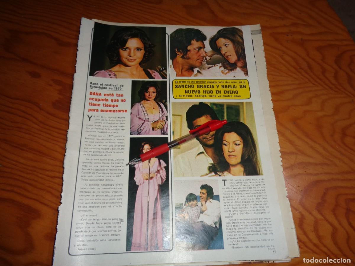Coleccionismo de Revistas y Peri&oacute;dicos: RECORTE : SANCHO GRACIA. DANA, GANADORA FESTIVAL EUROVISION. SEMANA, OCTBRE 1974(#)