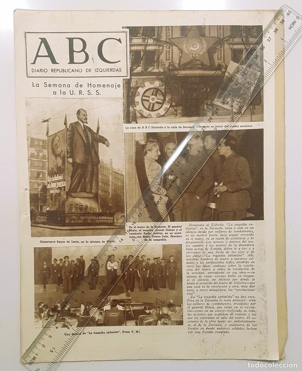 Collezionismo di Riviste e Giornali: PERIODICO ABC DE MADRID 5 NOVIEMBRE 1937. GUERRA CIVIL. CASA ABC LENIN BILBAO MANUEL AZA&Ntilde;A BARBASTRO