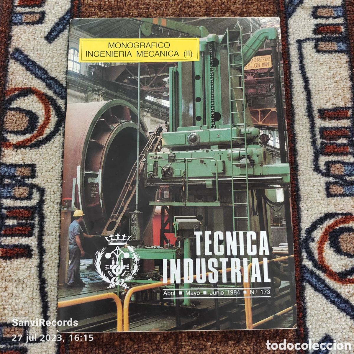 Coleccionismo de Revistas y Peri&oacute;dicos: T&Eacute;CNICA INDUSTRIAL N&deg; 173: MONOGRAFICO INGENIERIA MEC&Aacute;NICA II (1984)