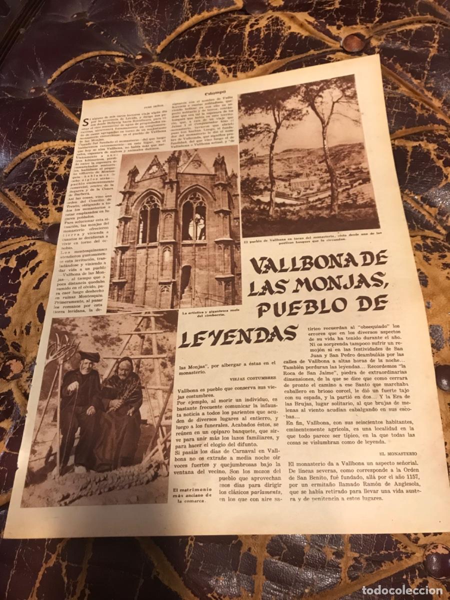 Coleccionismo de Revistas y Peri&oacute;dicos: REVISTA ESTAMPA. 1934. (1 HOJA) VALLBONA DE LAS MONJAS, PUEBLO DE LEYENDAS.