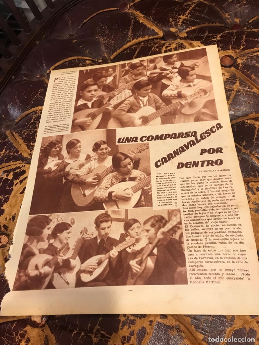 Coleccionismo de Revistas y Peri&oacute;dicos: REVISTA ESTAMPA. 1934. (1 HOJA) UNA COMPARSA CARNAVALESCA POR DENTRO. LA RONDALLA MART&Iacute;NEZ