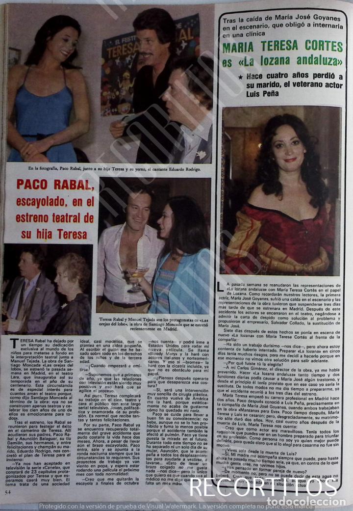 Collection Magazines and Newspapers: maria teresa cortes paco rabal teresa asuncion balaguer