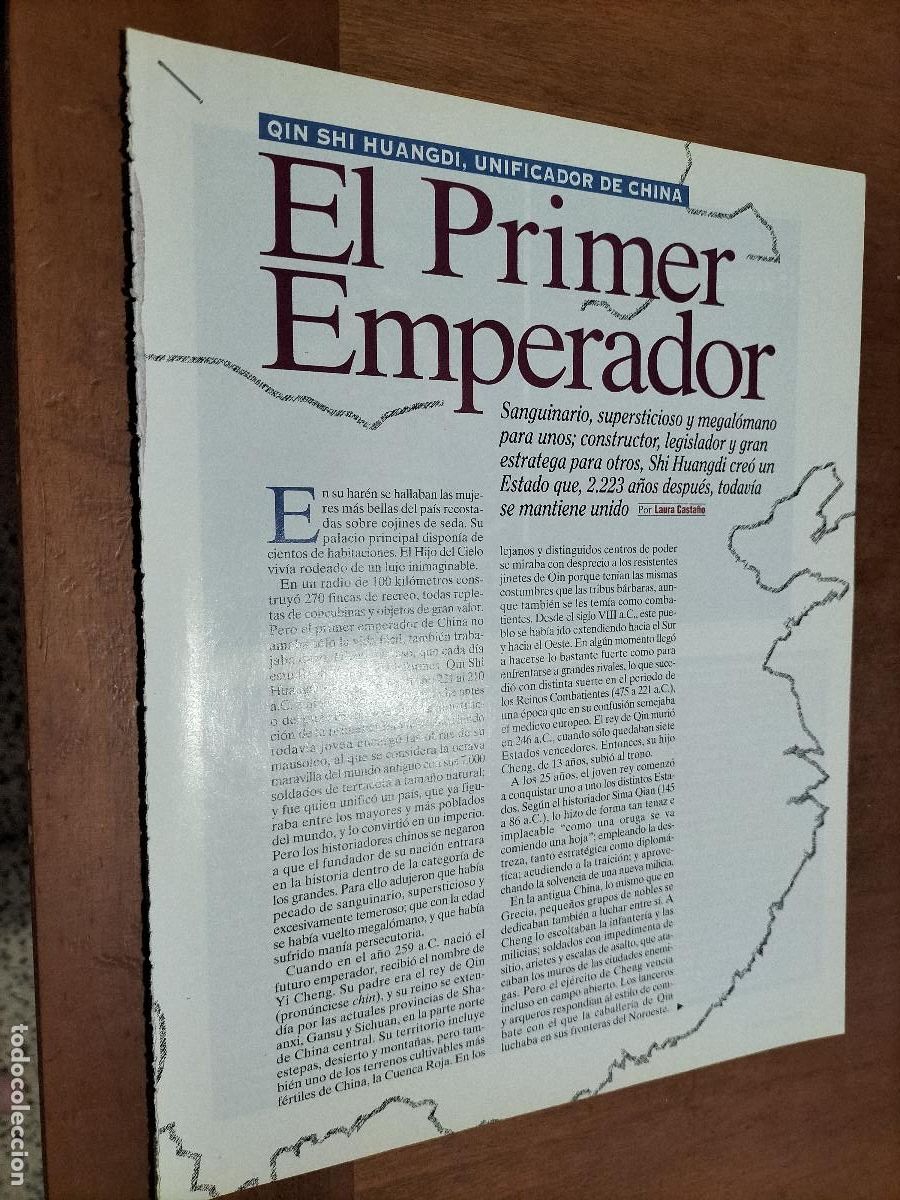 Collezionismo di Riviste e Giornali: QUIN SHI HUANGDI, PRIMER EMPERADOR CHINO. 8 P&Aacute;GINA. ART&Iacute;CULO EXTRAIDO DE REVISTA. BUEN ESTADO