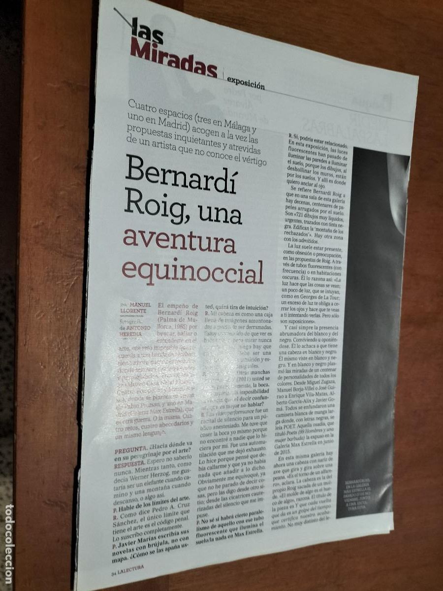 Collezionismo di Riviste e Giornali: BERNARD&Iacute; ROIG. EXPOSICI&Oacute;N. 2 P&Aacute;GINA. ART&Iacute;CULO EXTRAIDO DE REVISTA. BUEN ESTADO