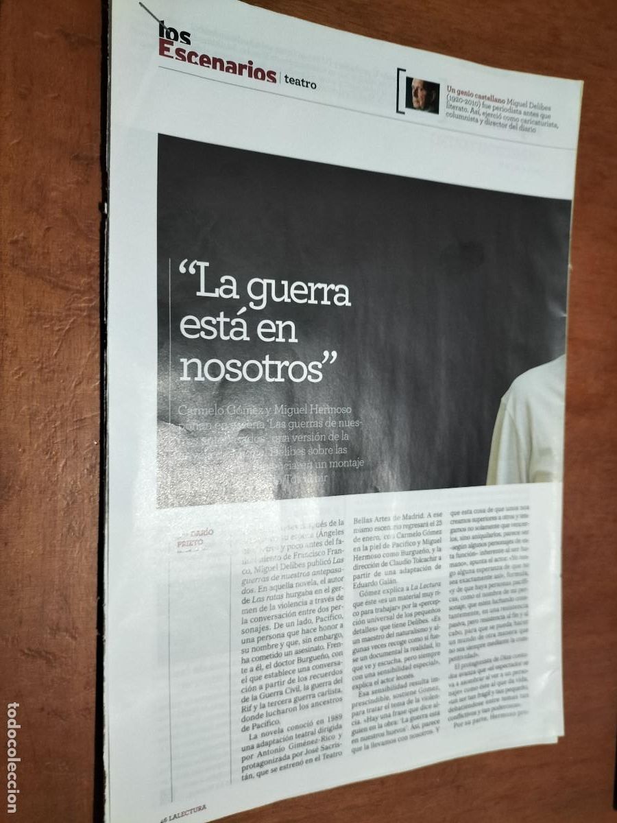 Collezionismo di Riviste e Giornali: CARMELO GOMEZ. MIGUEL HERMOSO. TEATRO. 2 P&Aacute;GINA. ART&Iacute;CULO EXTRAIDO DE REVISTA. BUEN ESTADO