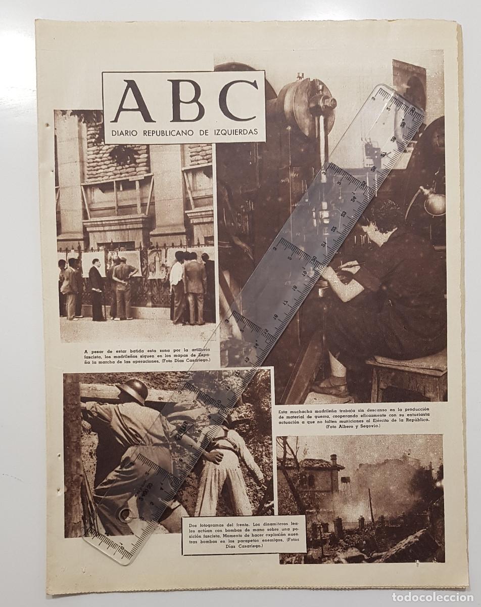 Collezionismo di Riviste e Giornali: PERIODICO ABC DE MADRID 10 SEPTIEMBRE 1937 GUERRA CIVIL. ARAGON QUINTO. BOMBAS DE MANO. BROUCKERE