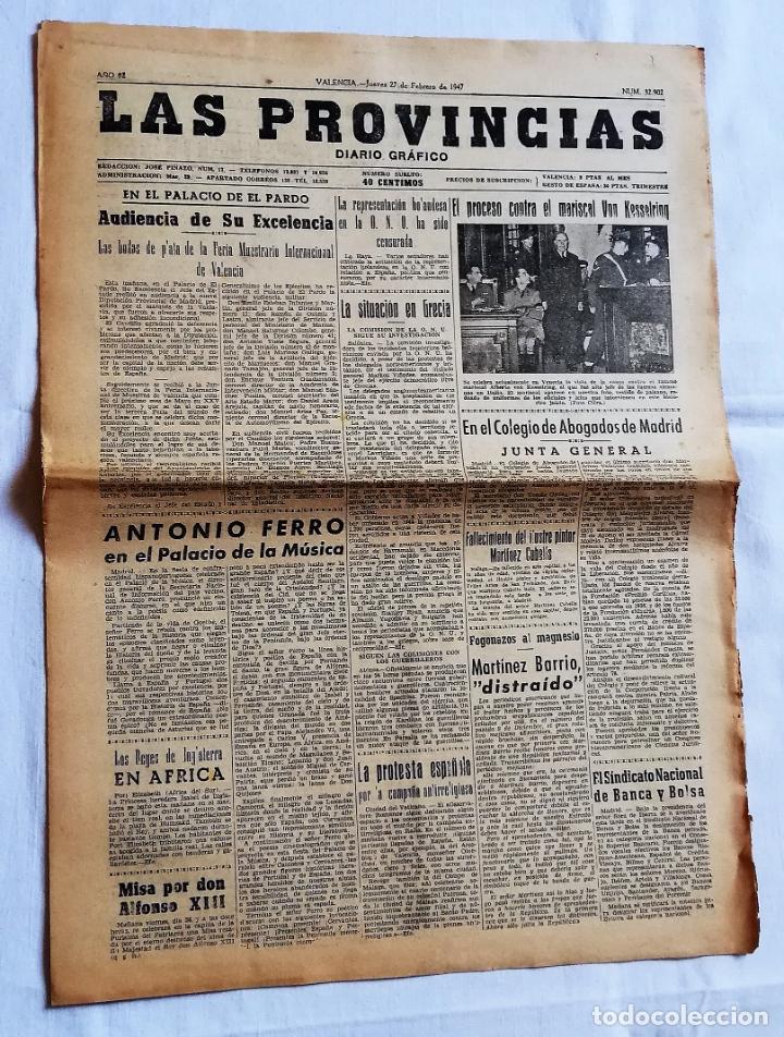 Coleccionismo de revistas y peri&oacute;dicos: ANTIGUO PERI&Oacute;DICO / OLD NEWSPAPER: LAS PROVINCIAS DIARIO GR&Aacute;FICO 27 SEPTIEMBRE 1947