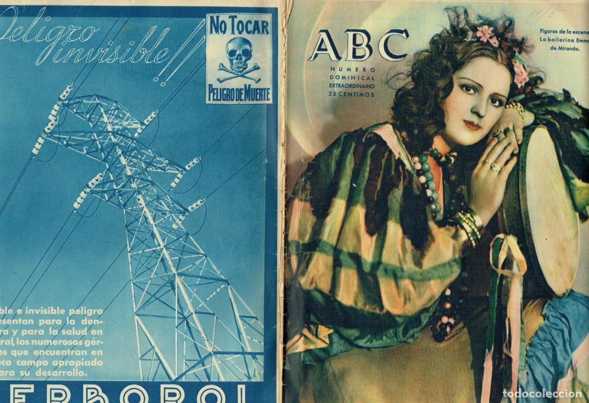 Coleccionismo de Revistas y Peri&oacute;dicos: ABC DOMINICAL EXTRAORDINARIO. LA BAILARINA EMMA DE MIRANDA. S&Oacute;LO HOJAS A COLOR. (B39.1)