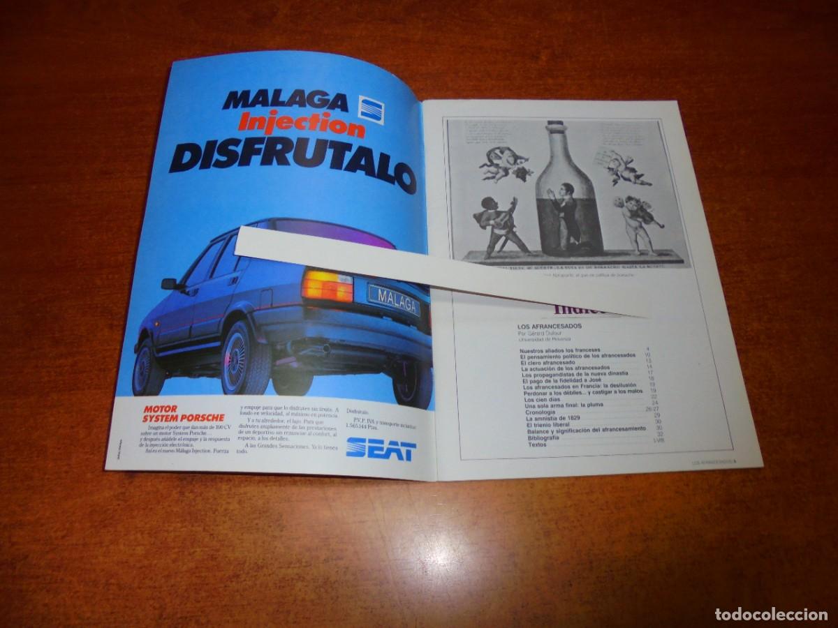 Coleccionismo de revistas y peri&oacute;dicos: CUADERNOS HISTORIA 16, N&ordm; 121: LOS AFRANCESADOS. PUBLICIDAD SEAT M&Aacute;LAGA.