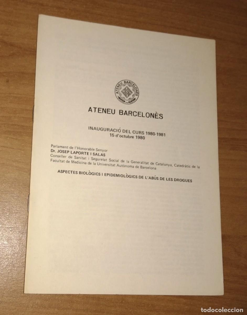 Collezionismo di Riviste e Giornali: ATENEU BARCELON&Egrave;S. CONFER&Egrave;NCIA D'INAUGURACI&Oacute; DEL CURS 1980-1981 PER JOSEP LAPORTE I SALAS