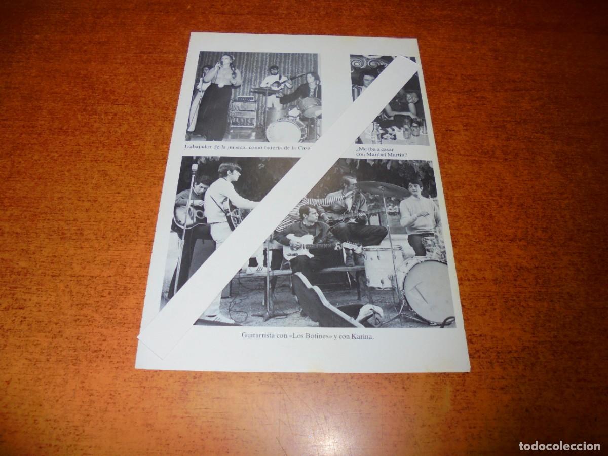 Coleccionismo de revistas y peri&oacute;dicos: RARO RETAL DE REVISTA O LIBRO: CAMILO SESTO CON LOS BOTINES Y KARINA. BATERIA DE LOS CASALE. CON MAR