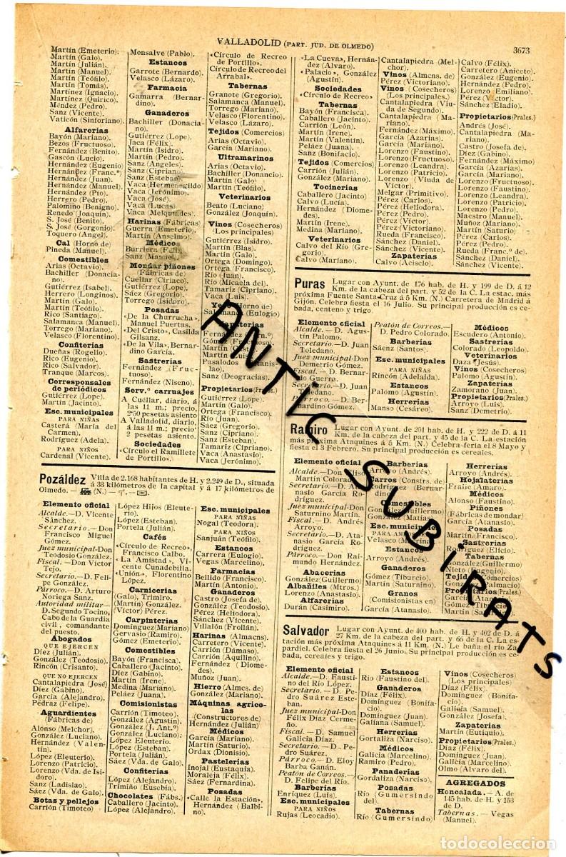 Coleccionismo de revistas y peri&oacute;dicos: RECORTE DE PRENSA A&Ntilde;O 1905 POZALDEZ PURAS RAMIRO SALVADOR SAN MIGUEL DEL ARROYO PABLO DE MORALEJA